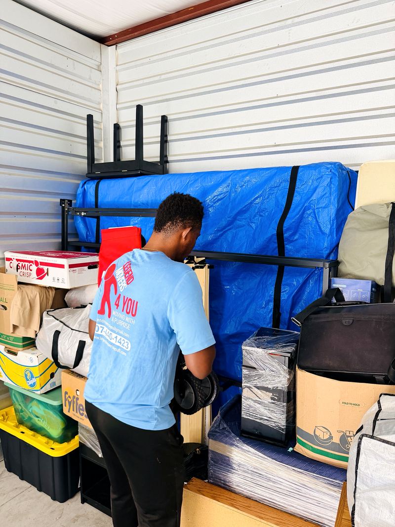 Mover loading a storage unit