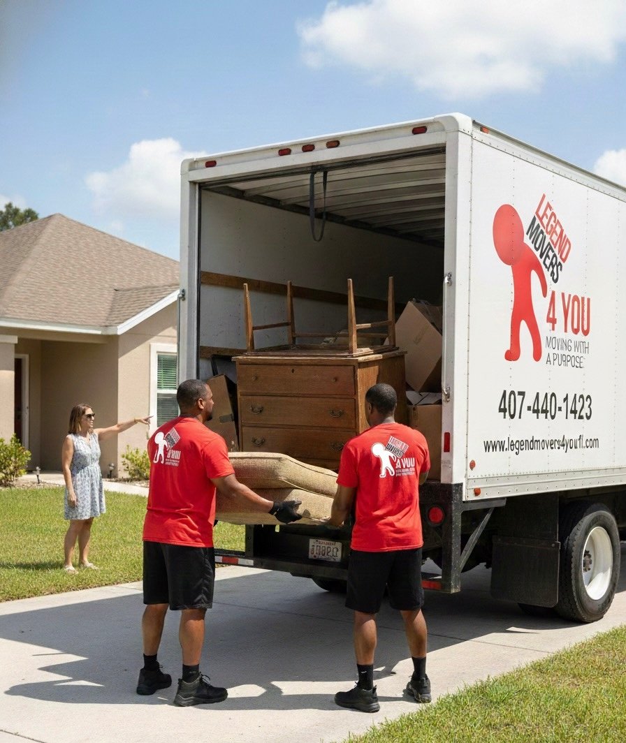 Orlando FL movers loading furniture into moving